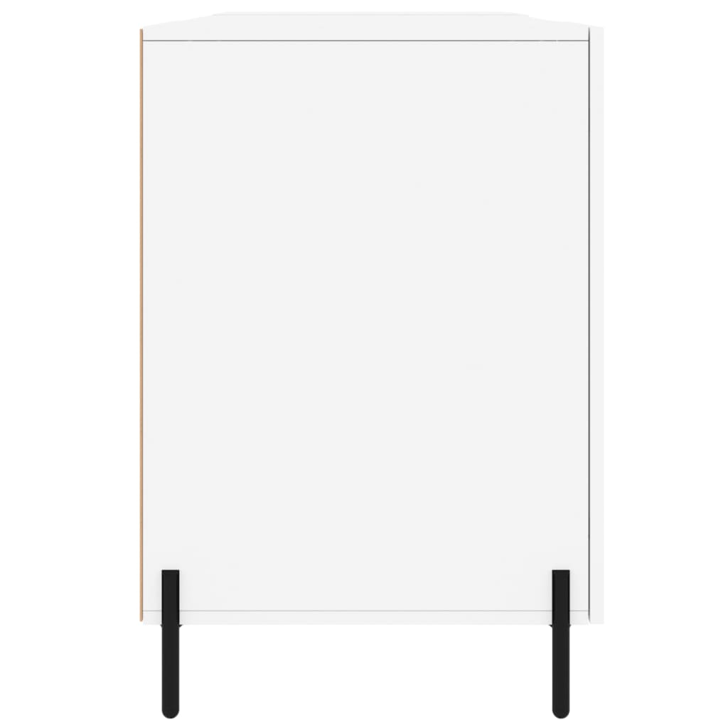 Sleek High Gloss White Desk - 140x50x75 cm, Engineered Wood