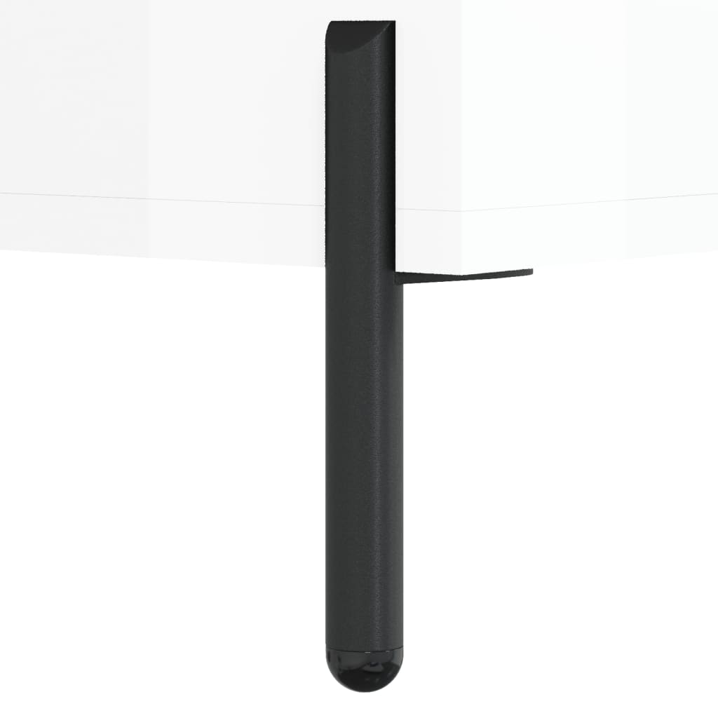 Sleek High Gloss White Desk - 140x50x75 cm, Engineered Wood