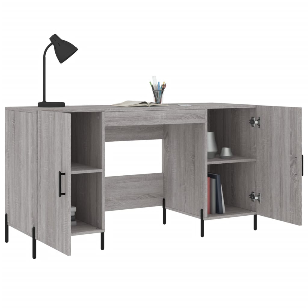 Grey Sonoma Desk 140x50x75 cm - Stylish Engineered Wood Design