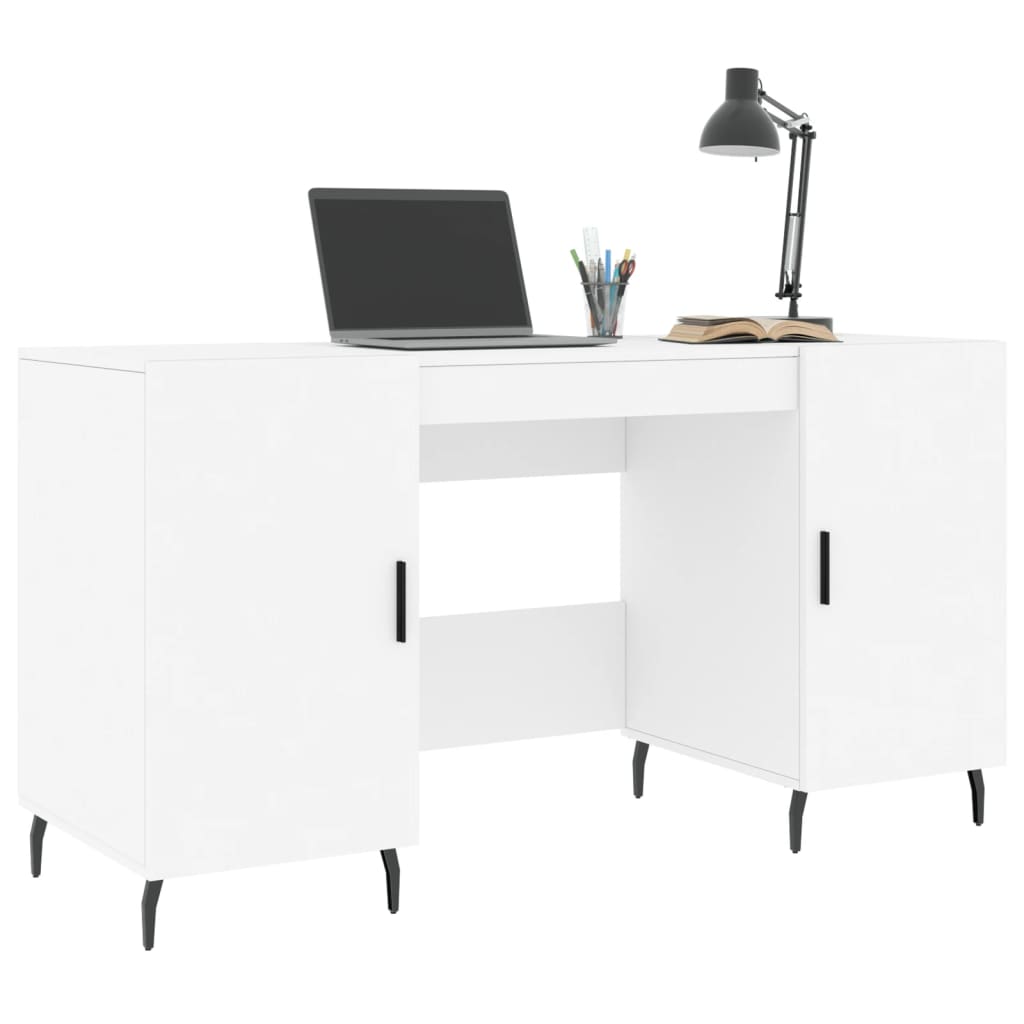 Elegant White Desk 140x50x75 cm - Engineered Wood