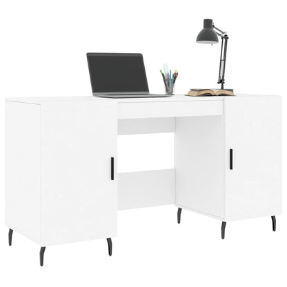 Elegant White Desk 140x50x75 cm - Engineered Wood