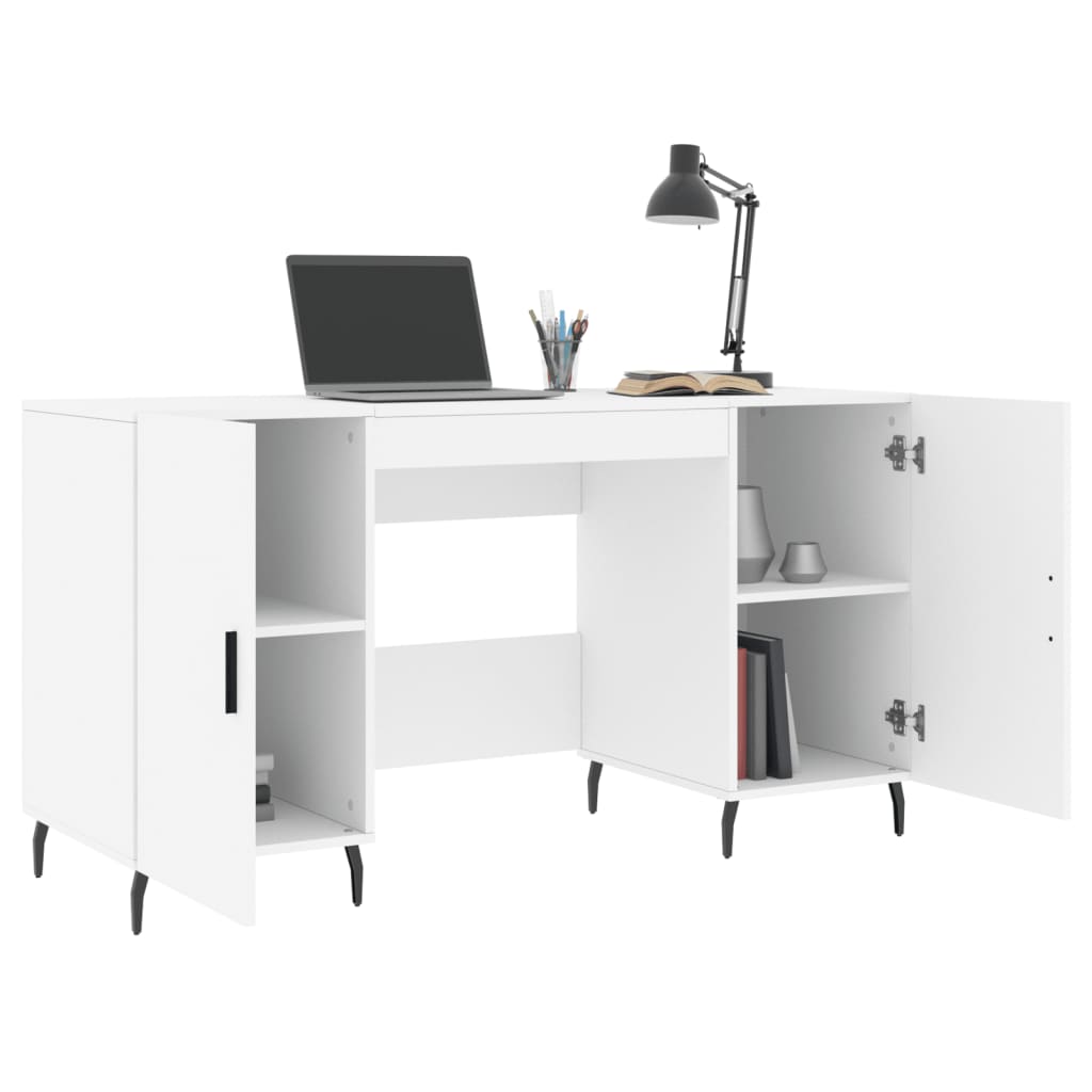Elegant White Desk 140x50x75 cm - Engineered Wood