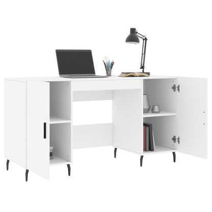 Elegant White Desk 140x50x75 cm - Engineered Wood