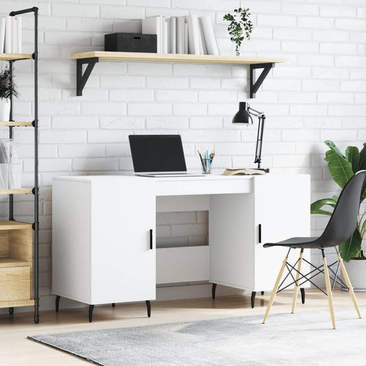 Elegant White Desk 140x50x75 cm - Engineered Wood