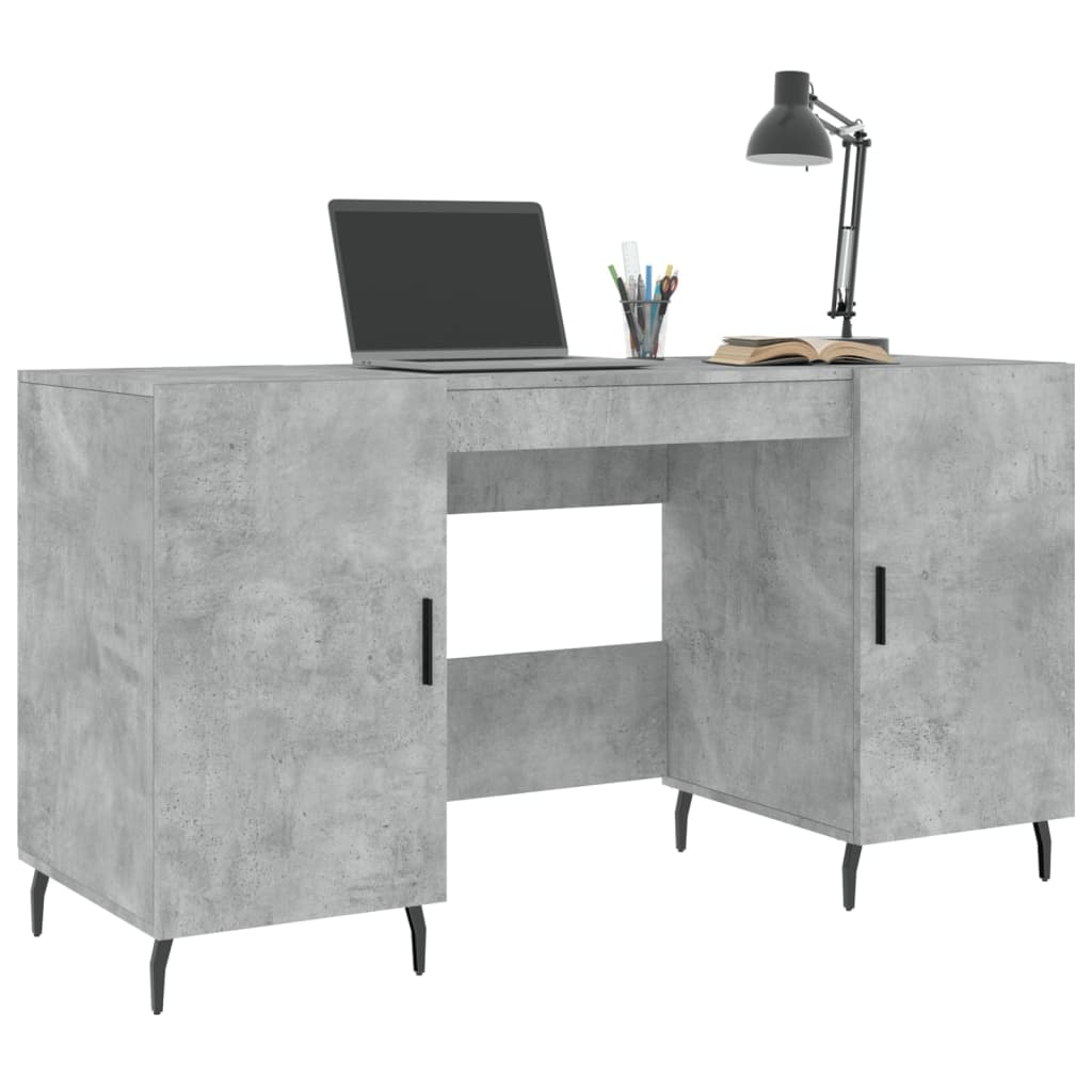 Concrete Grey Engineered Wood Desk 140x50x75 cm