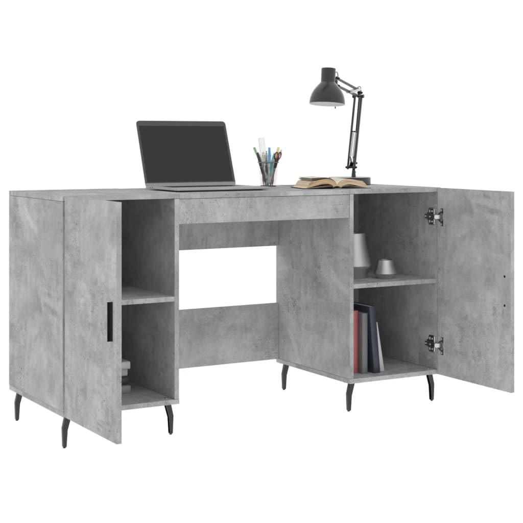 Concrete Grey Engineered Wood Desk 140x50x75 cm