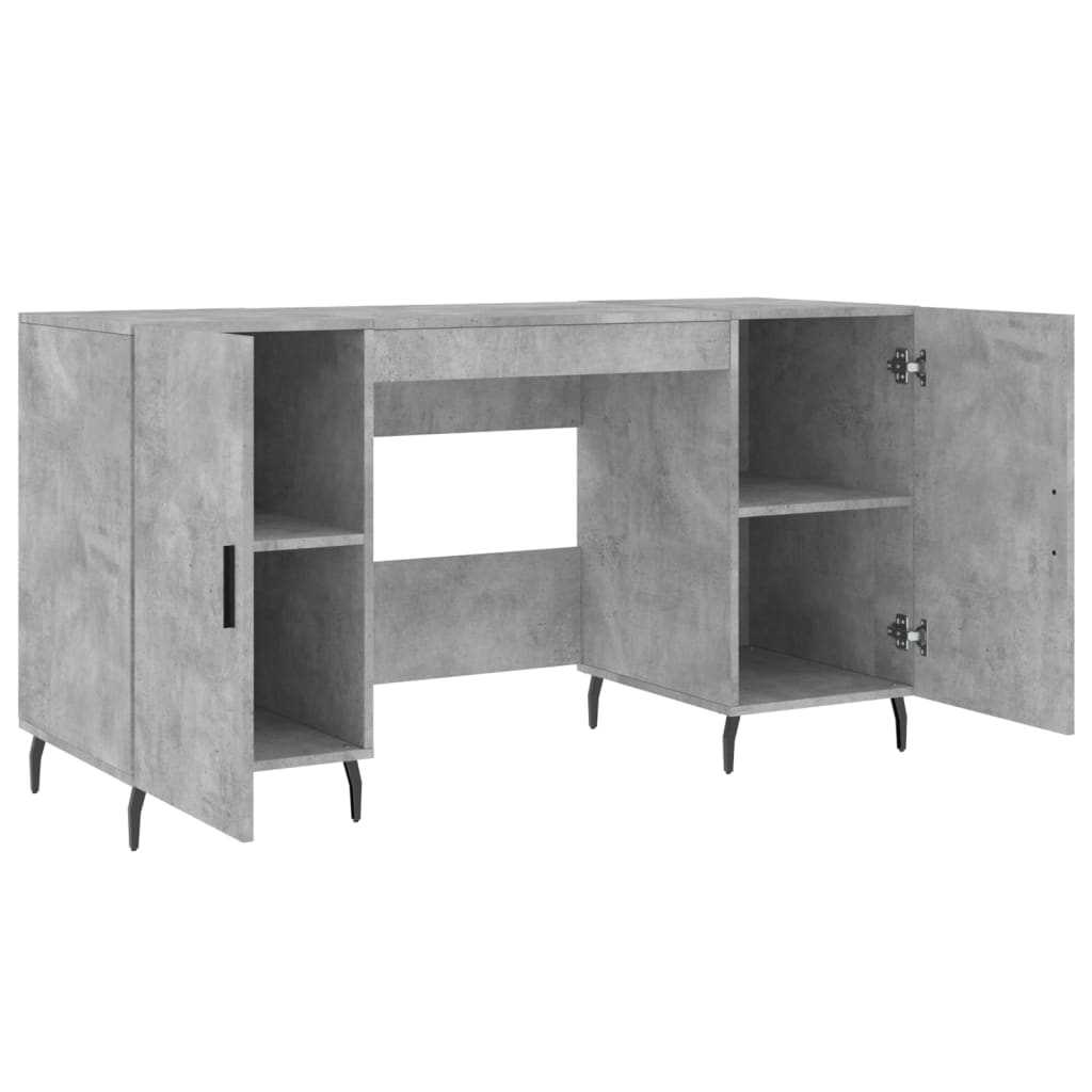 Concrete Grey Engineered Wood Desk 140x50x75 cm