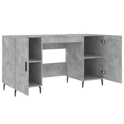 Concrete Grey Engineered Wood Desk 140x50x75 cm