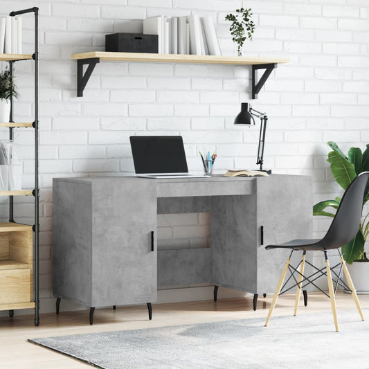 Concrete Grey Engineered Wood Desk 140x50x75 cm