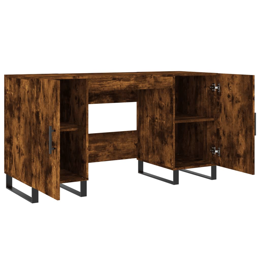 Sleek Smoked Oak Desk 140x50x75 cm - Engineered Wood Finish