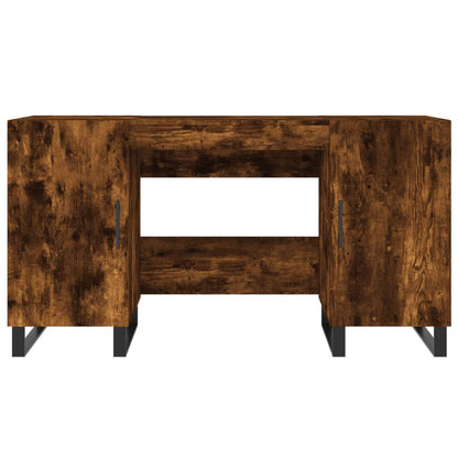 Sleek Smoked Oak Desk 140x50x75 cm - Engineered Wood Finish