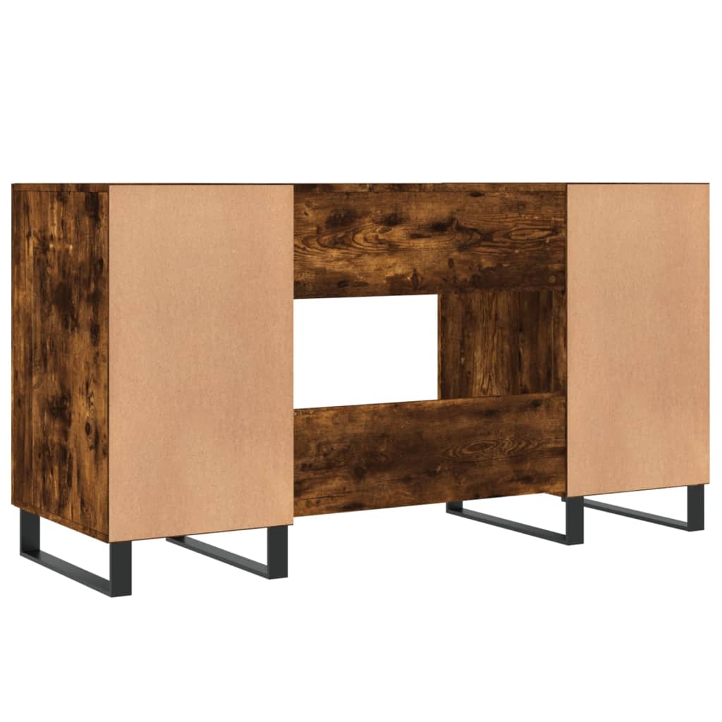 Sleek Smoked Oak Desk 140x50x75 cm - Engineered Wood Finish