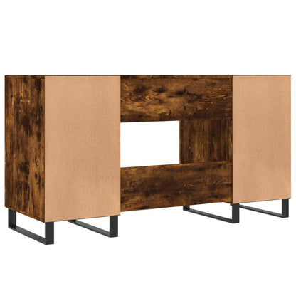 Sleek Smoked Oak Desk 140x50x75 cm - Engineered Wood Finish