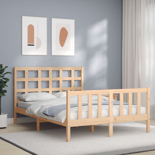 Bed Frame without Mattress 140x200 cm Solid Wood Pine
