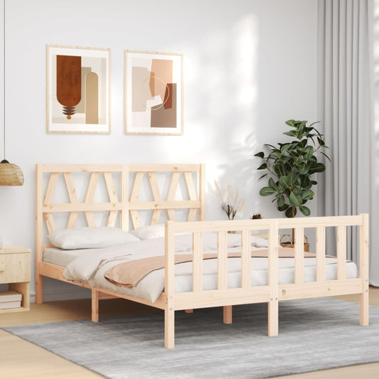 Bed Frame without Mattress 140x200 cm Solid Wood Pine