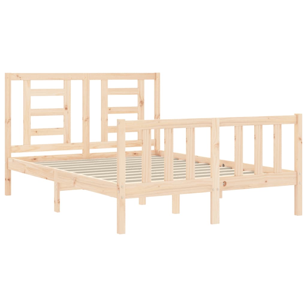 Bed Frame without Mattress 140x200 cm Solid Wood Pine