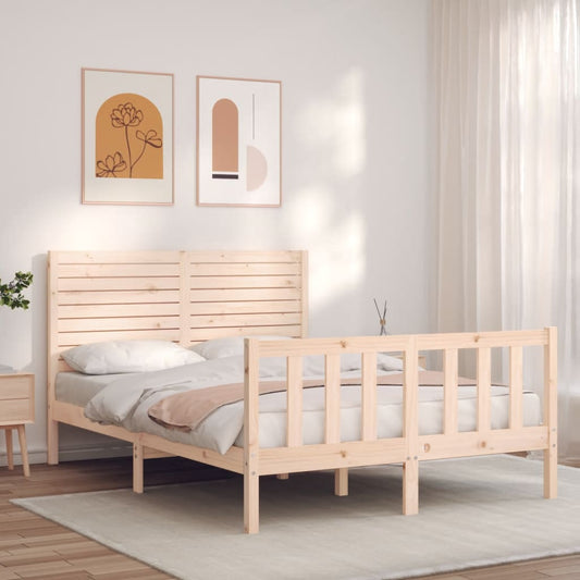 Bed Frame without Mattress 140x200 cm Solid Wood Pine