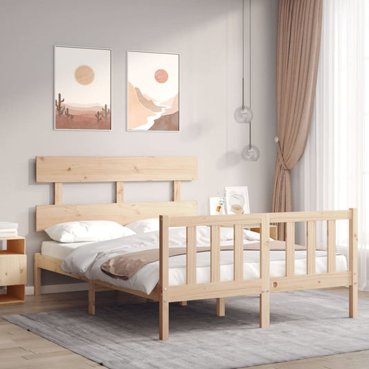 Bed Frame without Mattress 140x200 cm Solid Wood Pine