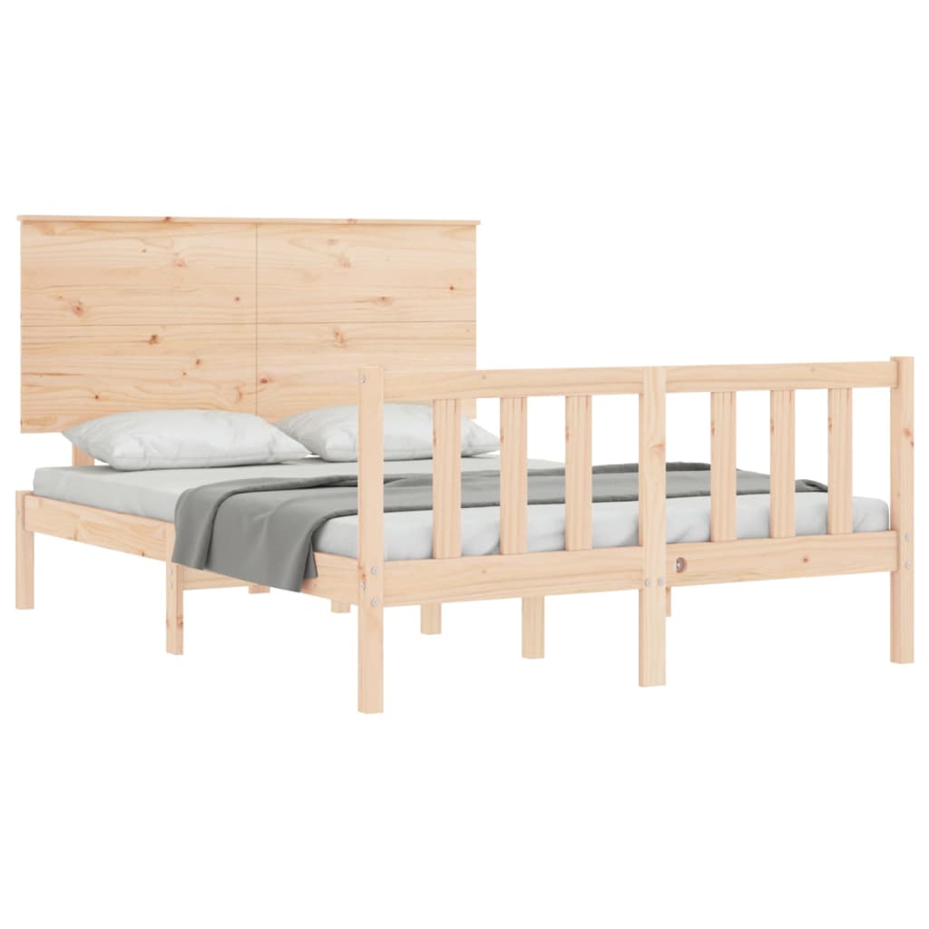 Bed Frame without Mattress 140x200 cm Solid Wood Pine