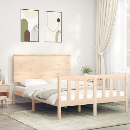 Bed Frame without Mattress 140x200 cm Solid Wood Pine