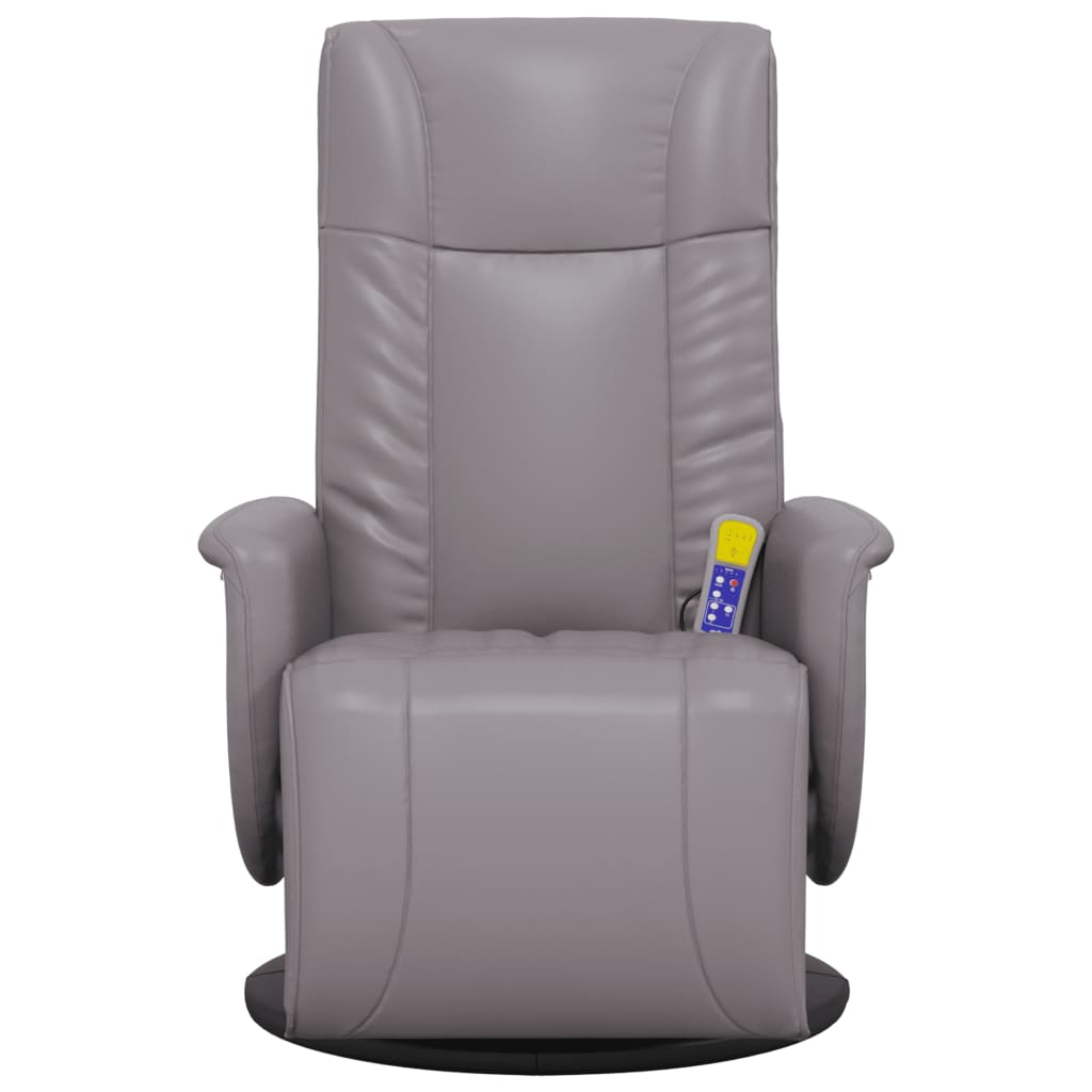 Massage Recliner Chair with Footrest Grey Faux Leather