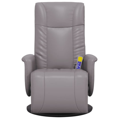 Massage Recliner Chair with Footrest Grey Faux Leather