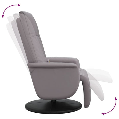 Massage Recliner Chair with Footrest Grey Faux Leather
