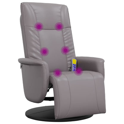 Massage Recliner Chair with Footrest Grey Faux Leather