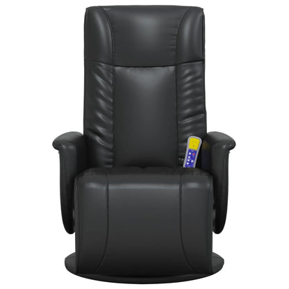Massage Recliner Chair with Footrest Black Faux Leather