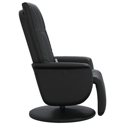 Massage Recliner Chair with Footrest Black Faux Leather