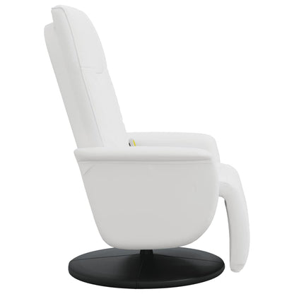 Massage Recliner Chair with Footrest White Faux Leather