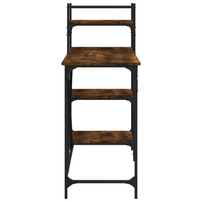 Smoked Oak Computer Desk with Shelves - 120x47x109 cm