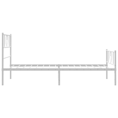 White Metal Bed Frame with Footboard 80x200cm - No Mattress