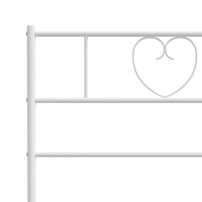 White Metal Bed Frame with Footboard 80x200cm - No Mattress