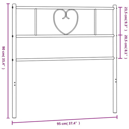 Metal Headboard White 90 cm