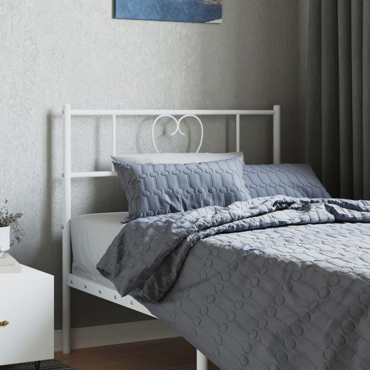 Metal Headboard White 90 cm
