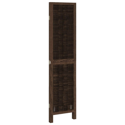 Dark Brown 3-Panel Room Divider - Solid Wood Paulownia