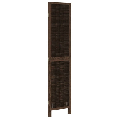Elegant Dark Brown 3-Panel Room Divider - Solid Paulownia Wood
