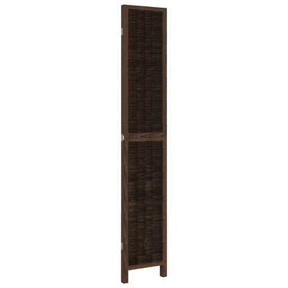 Solid Wood Dark Brown 3-Panel Room Divider - Paulownia Elegance