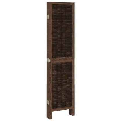 Dark Brown 6-Panel Room Divider in Solid Wood Paulownia