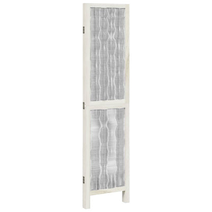 White Solid Wood 3-Panel Room Divider - Elegant Paulownia Design