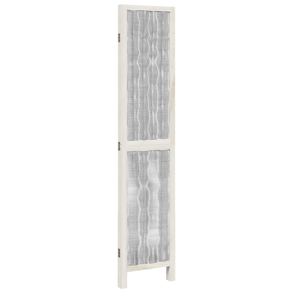 White Solid Wood 3-Panel Room Divider - Paulownia Elegance