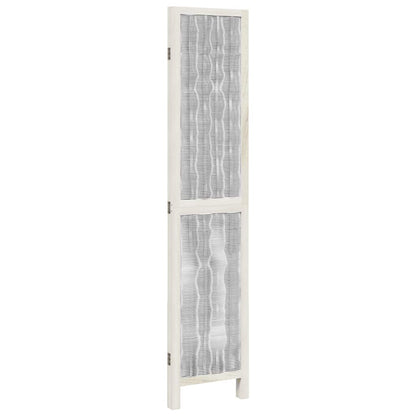 White Solid Wood 3-Panel Room Divider - Paulownia Elegance