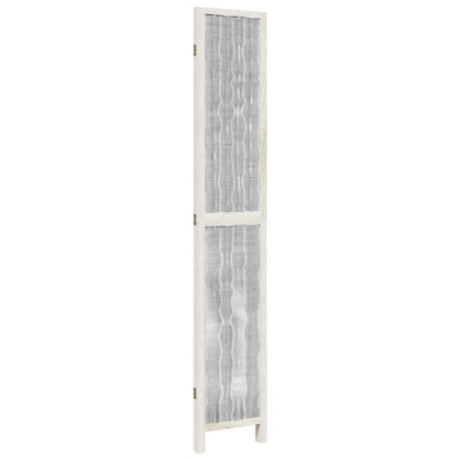 Room Divider 3 Panels White Solid Wood Paulownia
