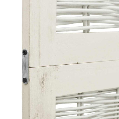Room Divider 3 Panels White Solid Wood Paulownia