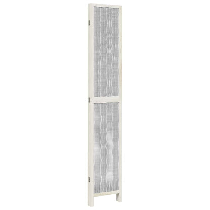 White Solid Wood 4-Panel Room Divider - Paulownia