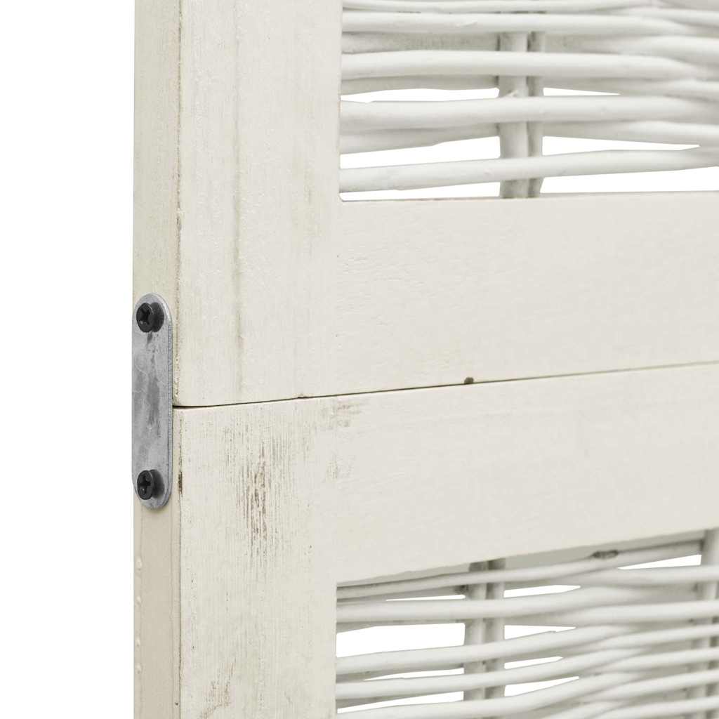 White Solid Wood 4-Panel Room Divider - Paulownia