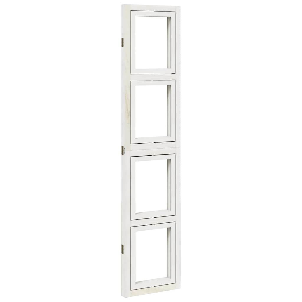 Elegant White Solid Wood Paulownia 3-Panel Room Divider