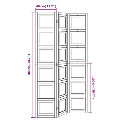 Elegant White Solid Wood 3-Panel Room Divider - Paulownia Wood