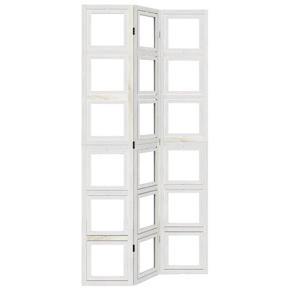 3-Panel White Solid Wood Room Divider | Paulownia Material